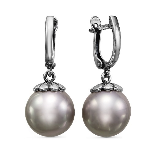 Серьги 3468238Кс с серебрением и стеклом